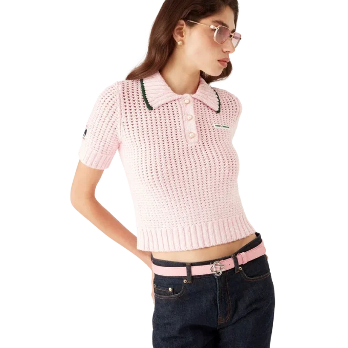Polo-shirt i bomuldsmoulina