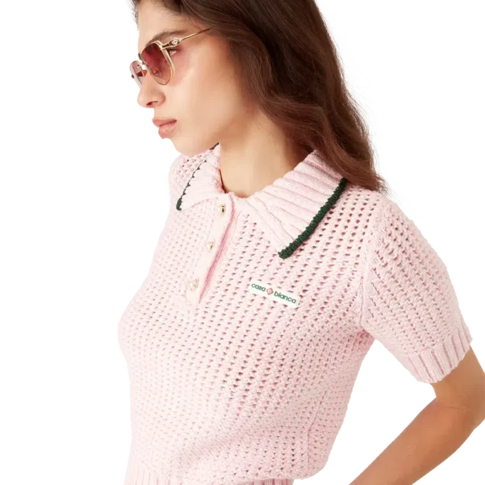 Polo-shirt i bomuldsmoulina