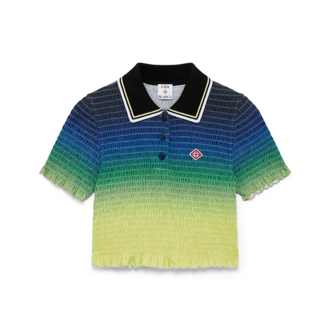 Polo-shirt med korte ærmer i farveovergang