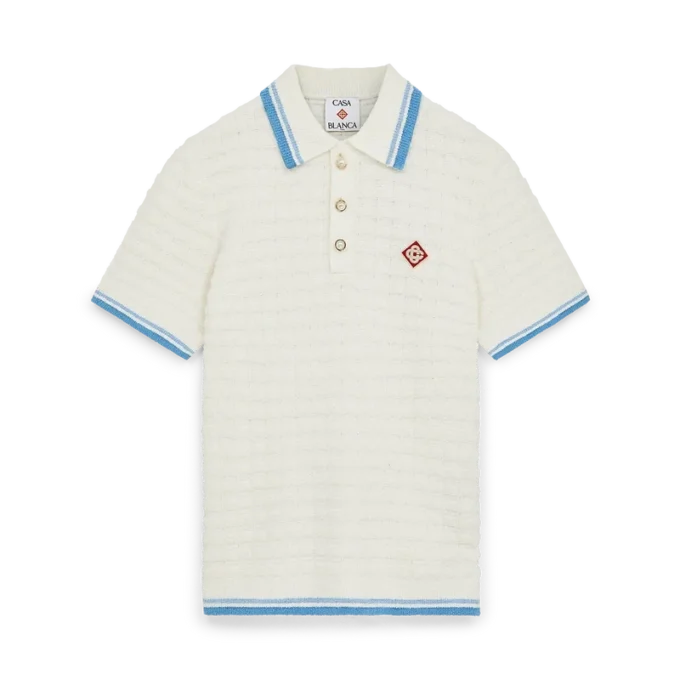 Polo-skjorte i bomuldsbouclé