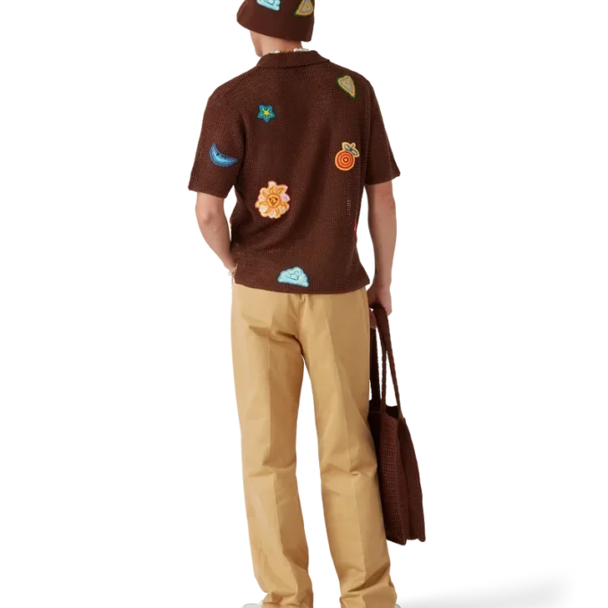 Poloshirt med hæklede motiver Poloshirt med hæklede motiver
