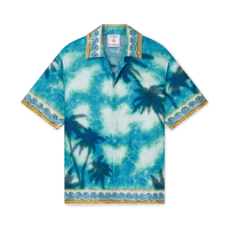 Poolside Emblem kortærmet silke-skjorte i shorts