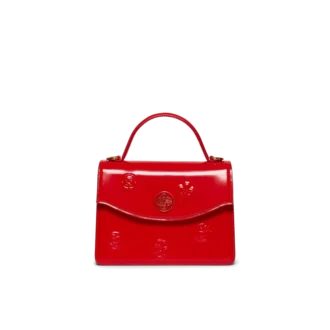 Rød Mini Jeanne-taske med emblemer