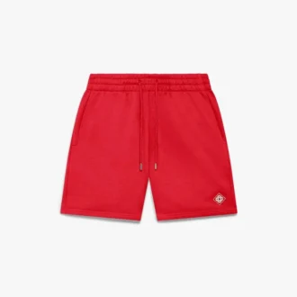 Røde sweatshorts med diamantlogo