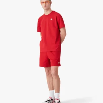 Røde sweatshorts med diamantlogo