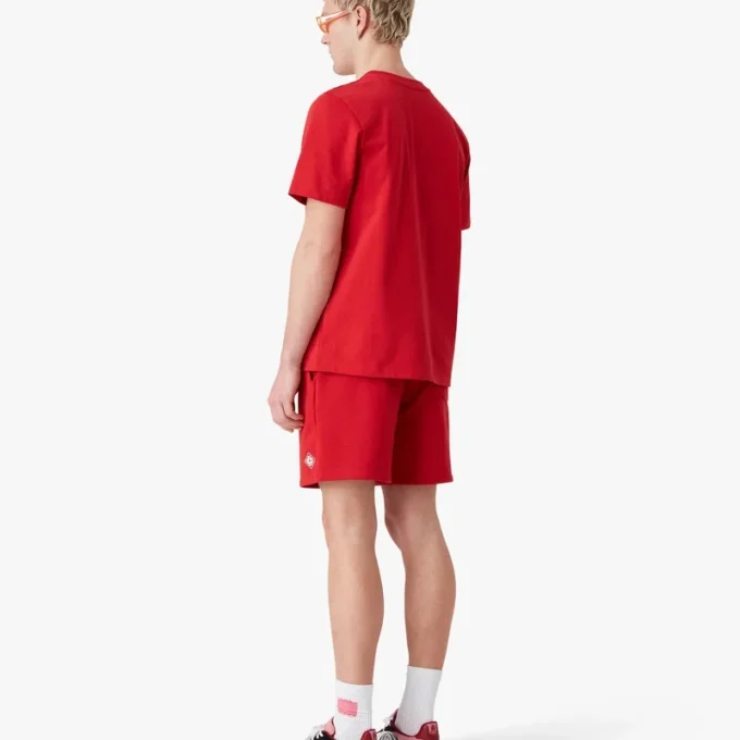 Røde sweatshorts med diamantlogo