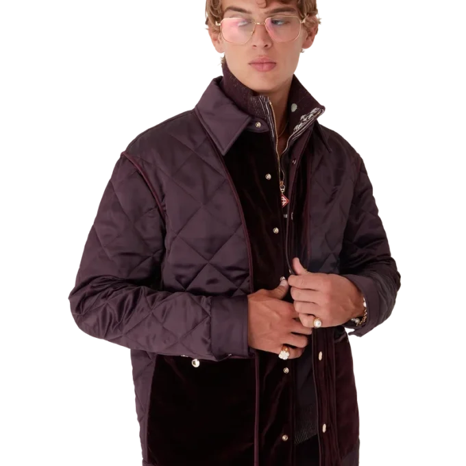 Satin-quiltet jakke Satin-quiltet jakke