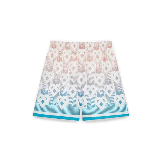 Silk Shorts med gradient-hjerte-monogram Silk Shorts med gradient-hjerte-monogram