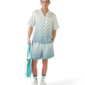 Silk Shorts med monogram i farveovergang
