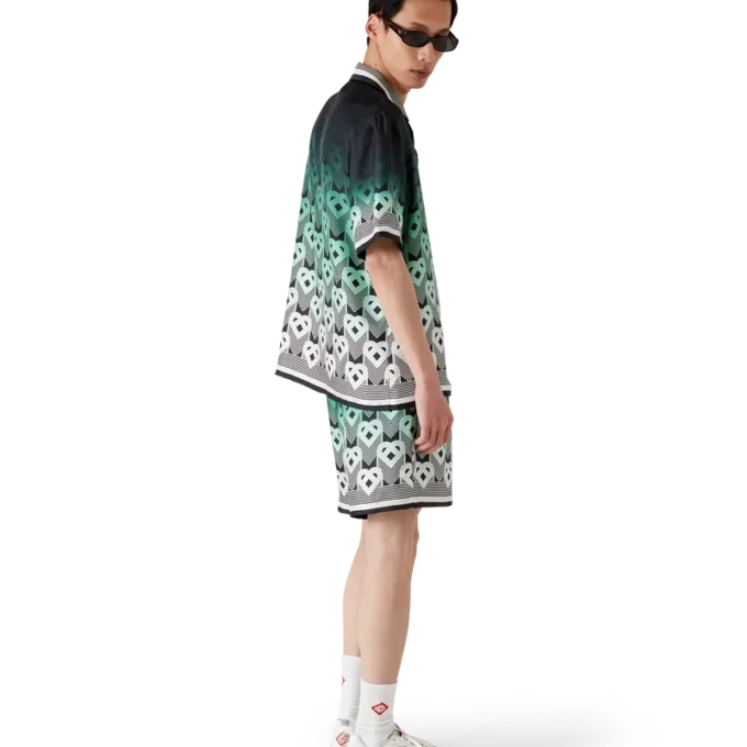 Silk Shorts med monogram i farveovergang Silk Shorts med monogram i farveovergang