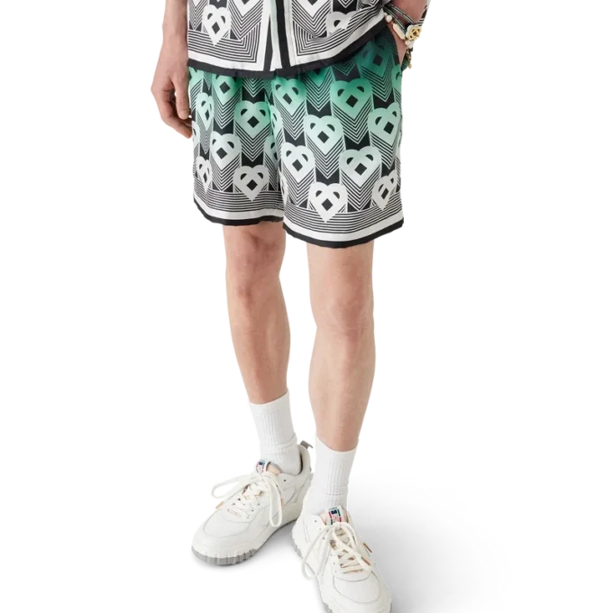 Silk Shorts med monogram i farveovergang Silk Shorts med monogram i farveovergang