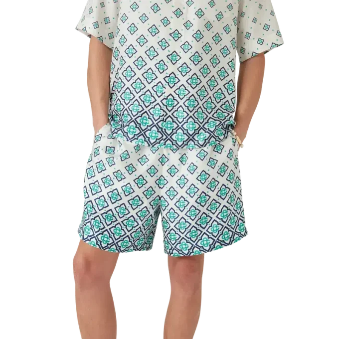 Silk Shorts med monogram i farveovergang Silk Shorts med monogram i farveovergang