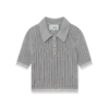 Sølvfarvet kortærmet poloshirt