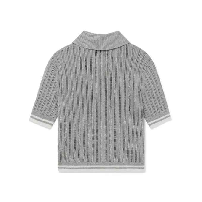 Sølvfarvet kortærmet poloshirt