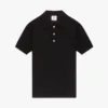 Sort kortærmet poloshirt med pointelle-monogram Sort kortærmet poloshirt med pointelle-monogram