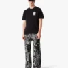 Sort kortærmet T-shirt med tennislandskab i Shorts-stil