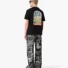 Sort kortærmet T-shirt med tennislandskab i Shorts-stil