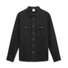 Sort langærmet denimskjorte med laserprint Sort langærmet denimskjorte med laserprint