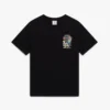 Sort T-shirt med korte ærmer og graffiti-print
