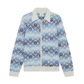 Space Dye Monogram langærmet merinokardigan