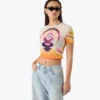 Sporchid-printet mesh-T-shirt med korte ærmer til babyer