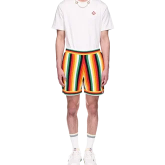 Stribede frotté-Shorts