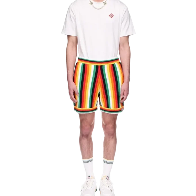 Stribede frotté-Shorts Stribede frotté-Shorts