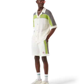 Stribede hæklede shorts