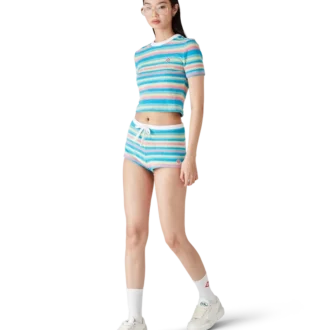 Stribede mini-shorts i frotté