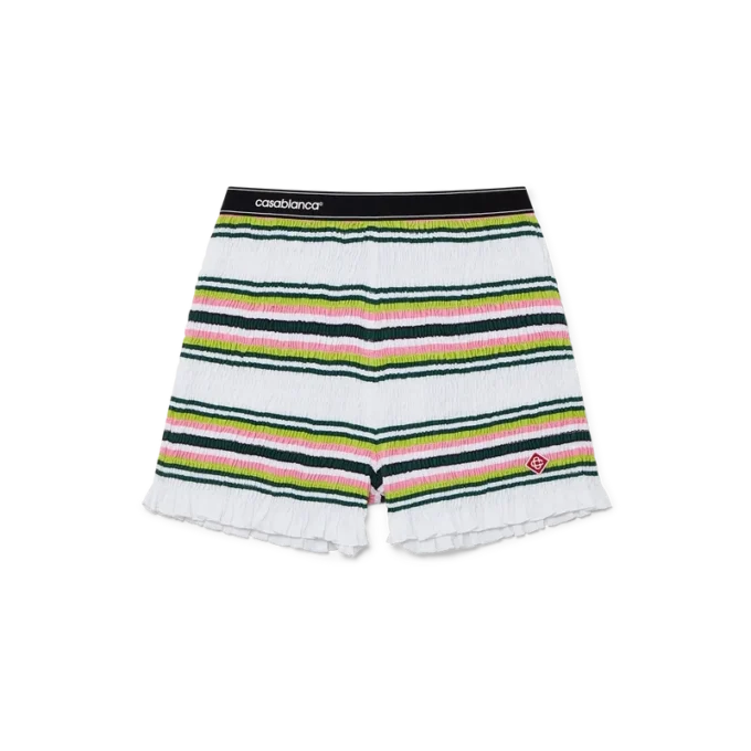 Stribede shorts med rynk Stribede shorts med rynk