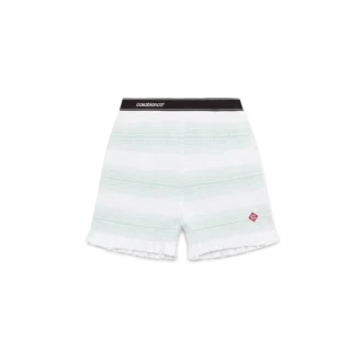 Stribede shorts med rynk