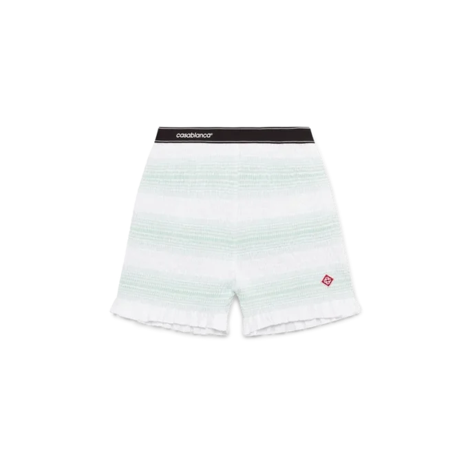 Stribede shorts med rynk