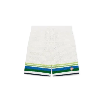Stribede strikkede shorts