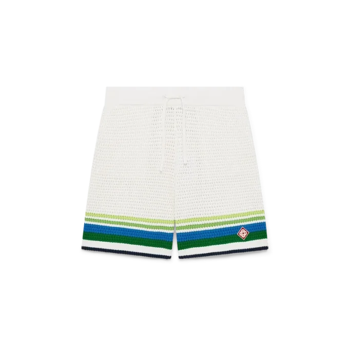 Stribede strikkede shorts Stribede strikkede shorts