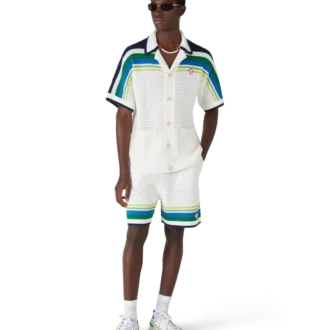 Stribede strikkede shorts