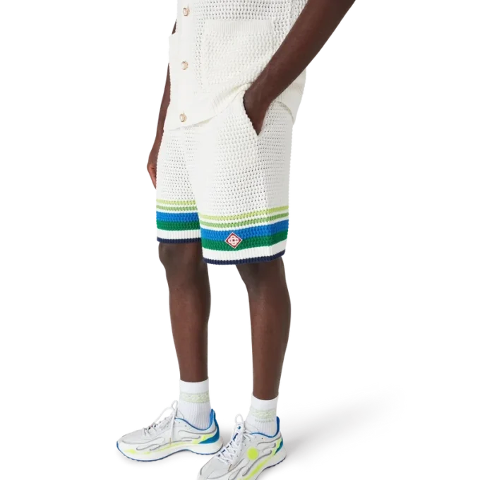Stribede strikkede shorts Stribede strikkede shorts
