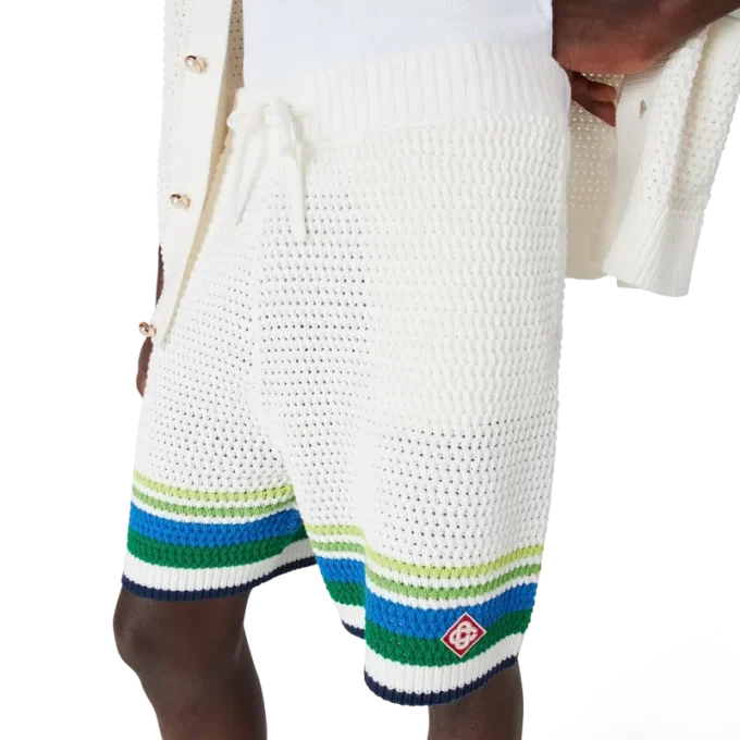 Stribede strikkede shorts Stribede strikkede shorts