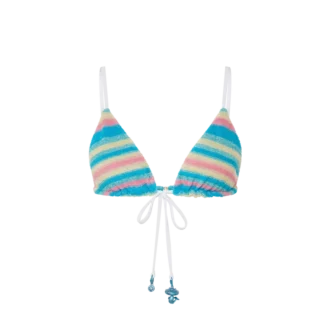 Stribet bikini-top i frotté