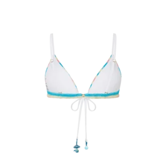Stribet bikini-top i frotté