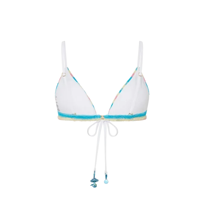 Stribet bikini-top i frotté Stribet bikini-top i frotté