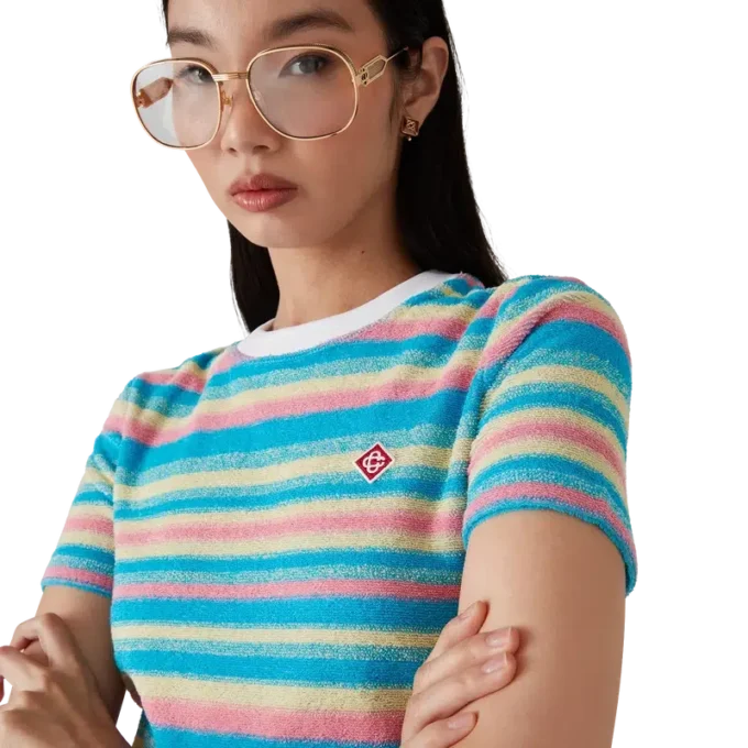Stribet frotté-top Stribet frotté-top