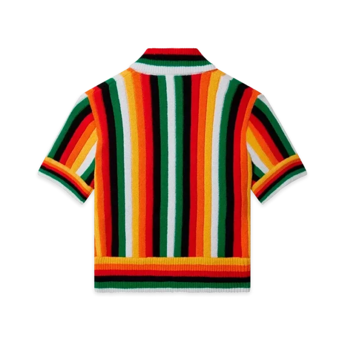 Stribet frotté-top