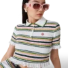 Stribet, kort polo-shirt Stribet, kort polo-shirt