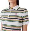Stribet, kort polo-shirt Stribet, kort polo-shirt