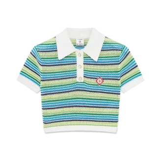 Stribet kortærmet poloshirt