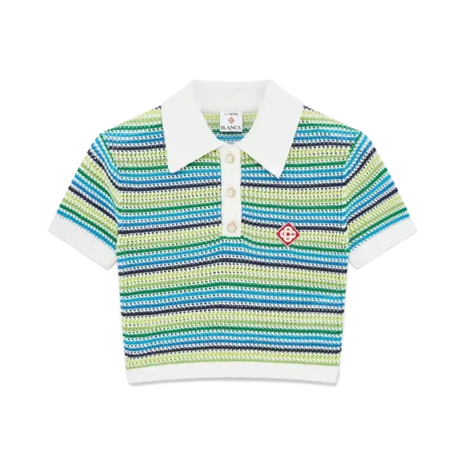 Stribet kortærmet poloshirt Stribet kortærmet poloshirt