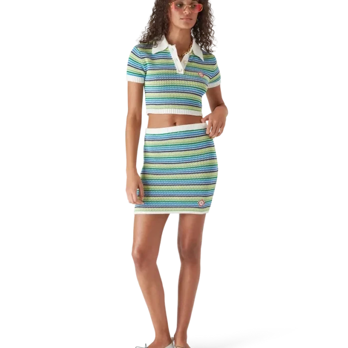 Stribet kortærmet poloshirt Stribet kortærmet poloshirt