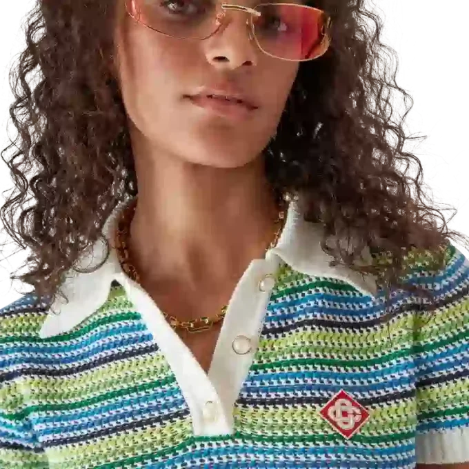 Stribet kortærmet poloshirt Stribet kortærmet poloshirt
