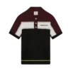 Stribet merino-strikket poloshirt Stribet merino-strikket poloshirt