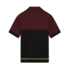 Stribet merino-strikket poloshirt Stribet merino-strikket poloshirt